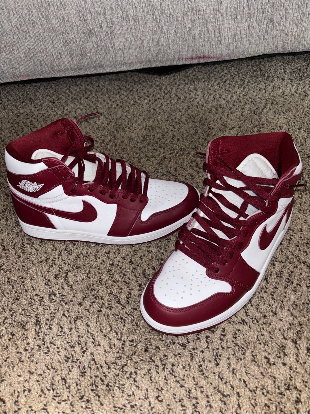 Nike High-Top Sneakers White & Maroon